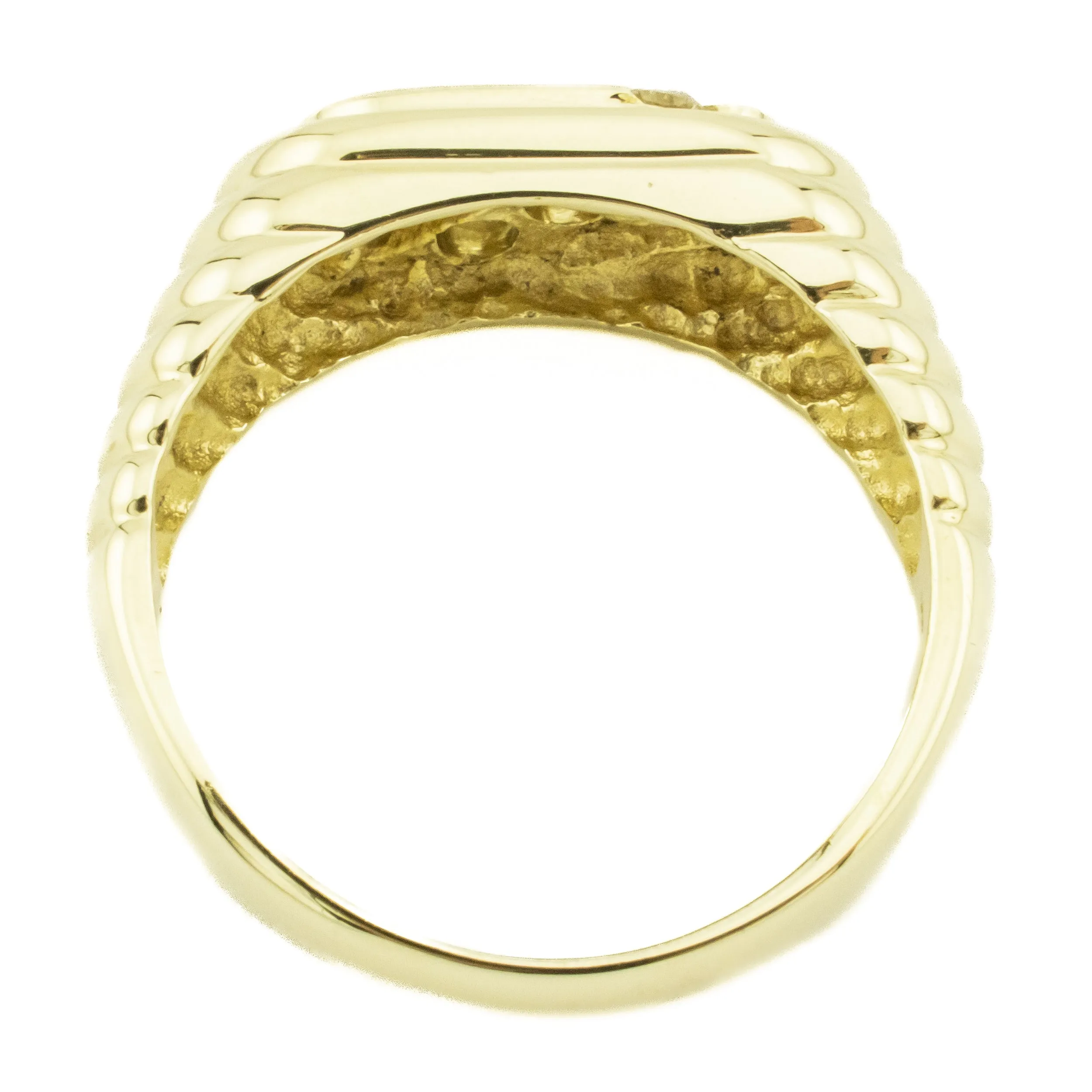 0.18ctw Diamond Accented Gents Ring in 10K Yellow Gold -Size 9.75