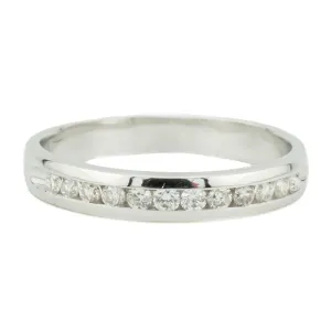 0.25ctw Diamond Accented Wedding Band Ring in 14K White Gold - Size 6.75