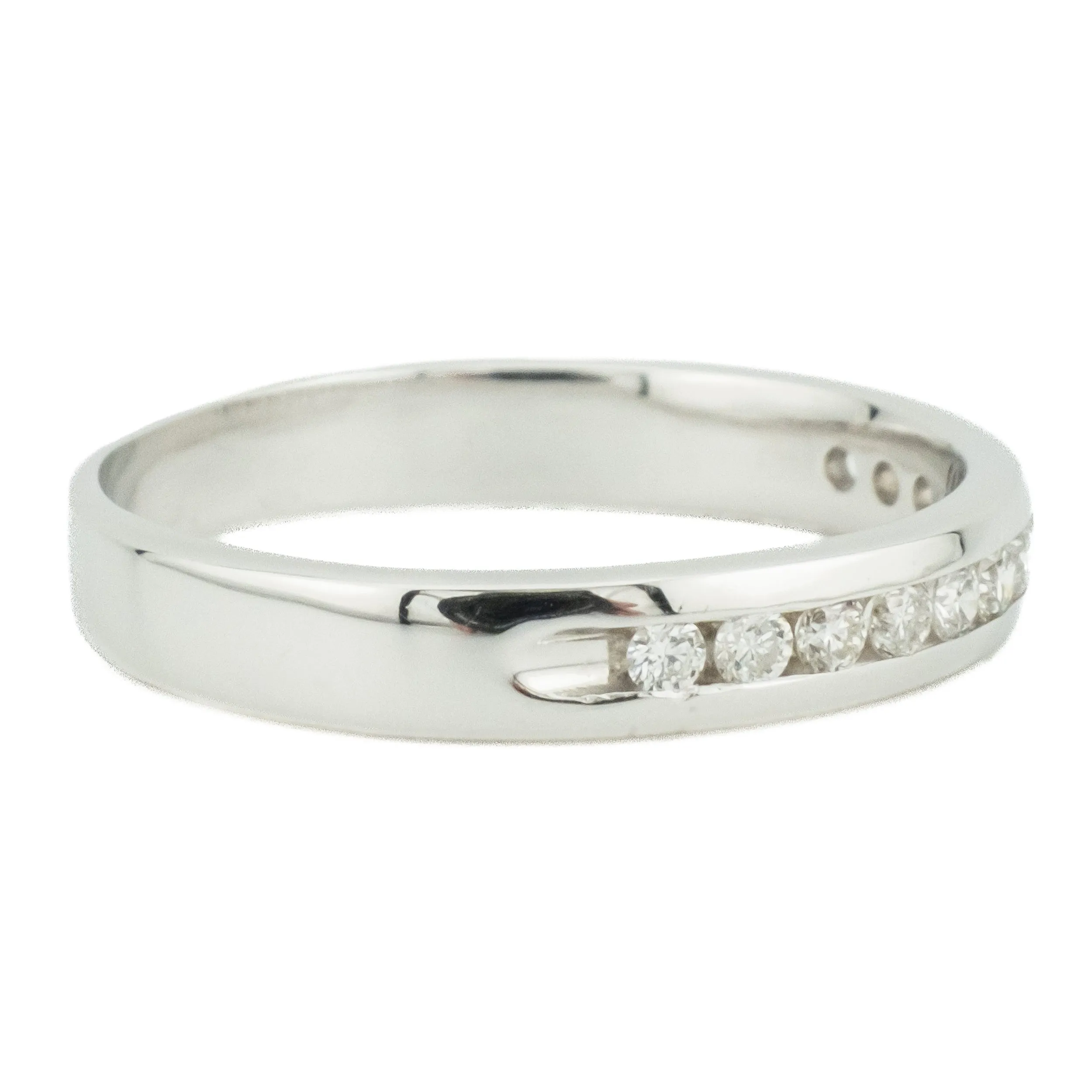 0.25ctw Diamond Accented Wedding Band Ring in 14K White Gold - Size 6.75
