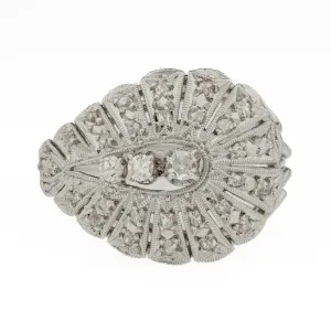 0.38ctw Diamond Accented Art Deco Vintage Ring in Platinum .950 -Size 4.5