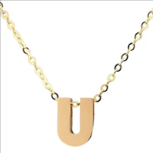 14K Y Gold initial 'U' pendant
