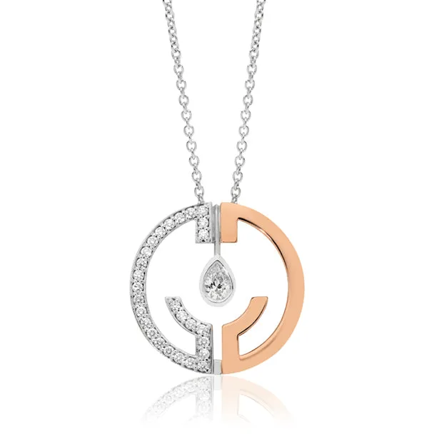 18CT WHITE GOLD "HOPE WILL CATCH THE TEARS" DIAMOND PENDANT