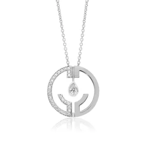18CT WHITE GOLD "HOPE WILL CATCH THE TEARS" DIAMOND PENDANT