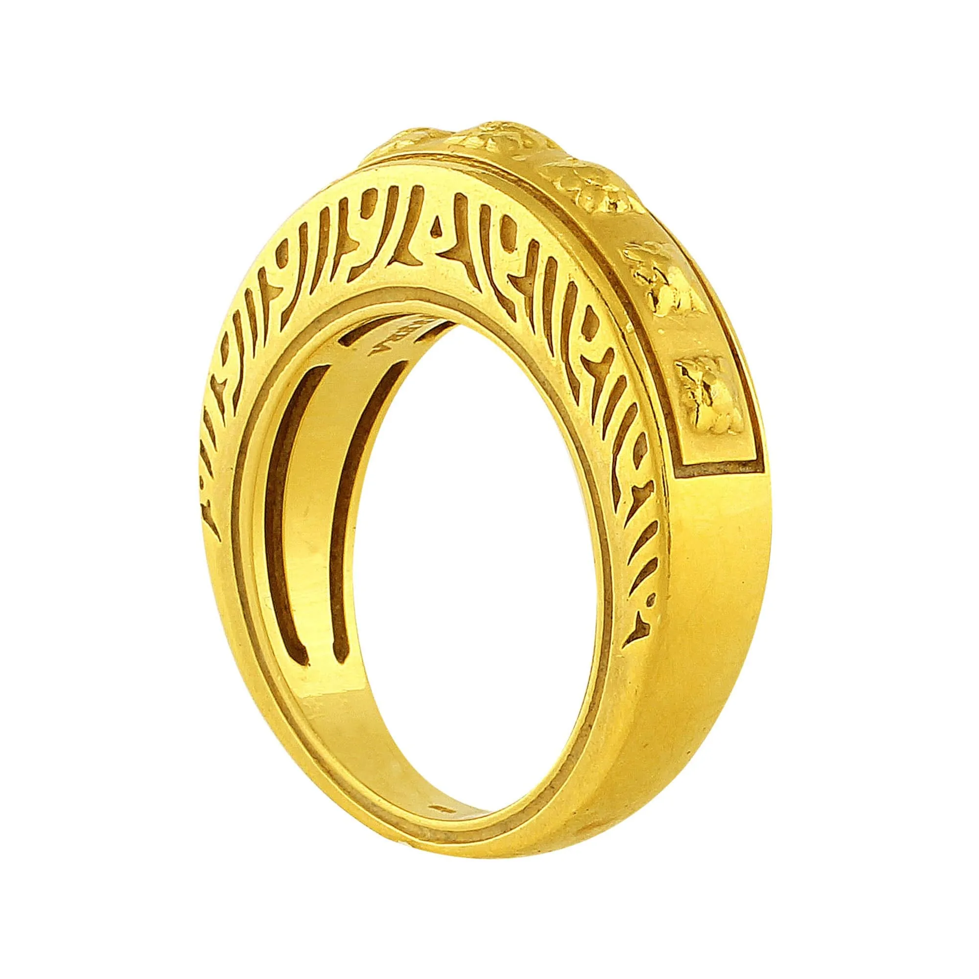 18k Yellow Gold Flower Carrera Y Carrera Band