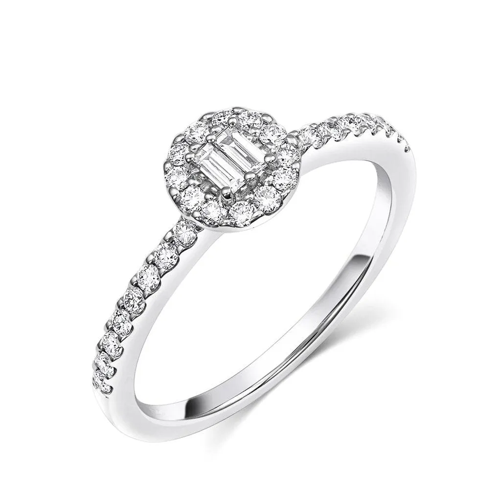 18kt White Gold 0.35ctw Halo Pav Band