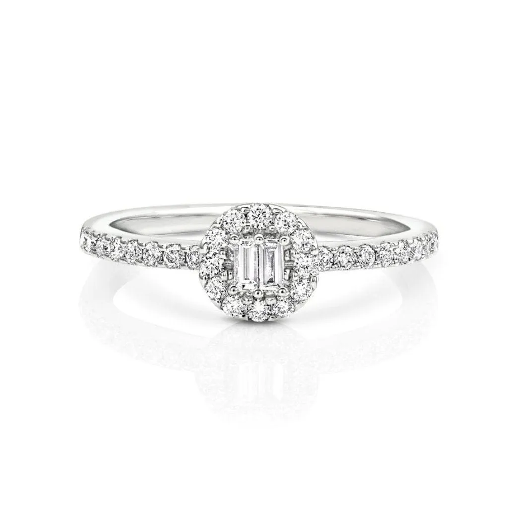 18kt White Gold 0.35ctw Halo Pav Band