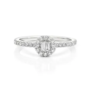 18kt White Gold 0.35ctw Halo Pav Band