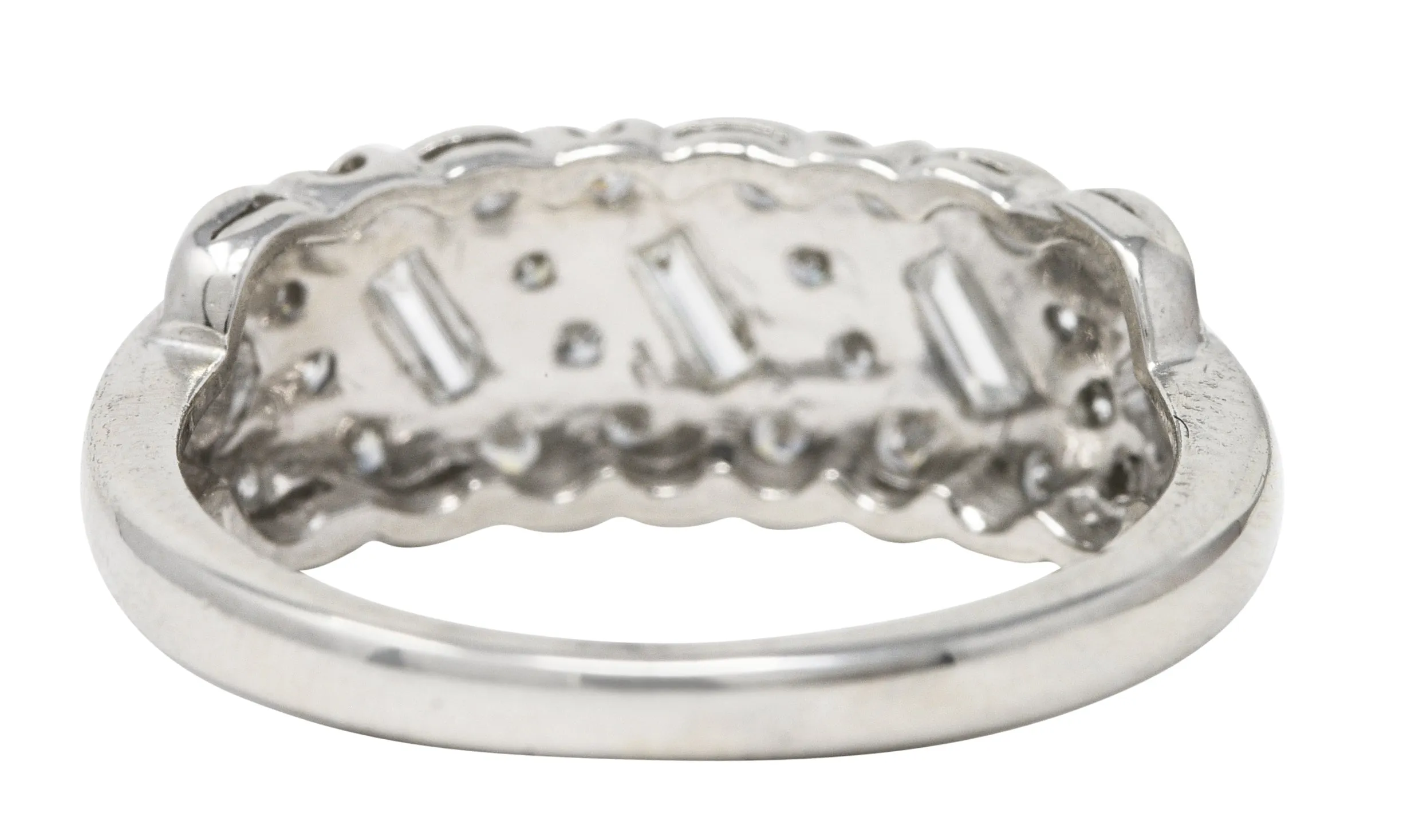 1930's Art Deco 0.50 CTW Diamond Platinum Vintage Woven Band Ring