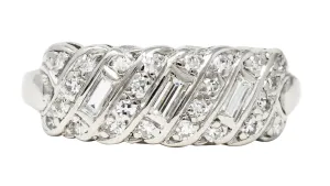 1930's Art Deco 0.50 CTW Diamond Platinum Vintage Woven Band Ring