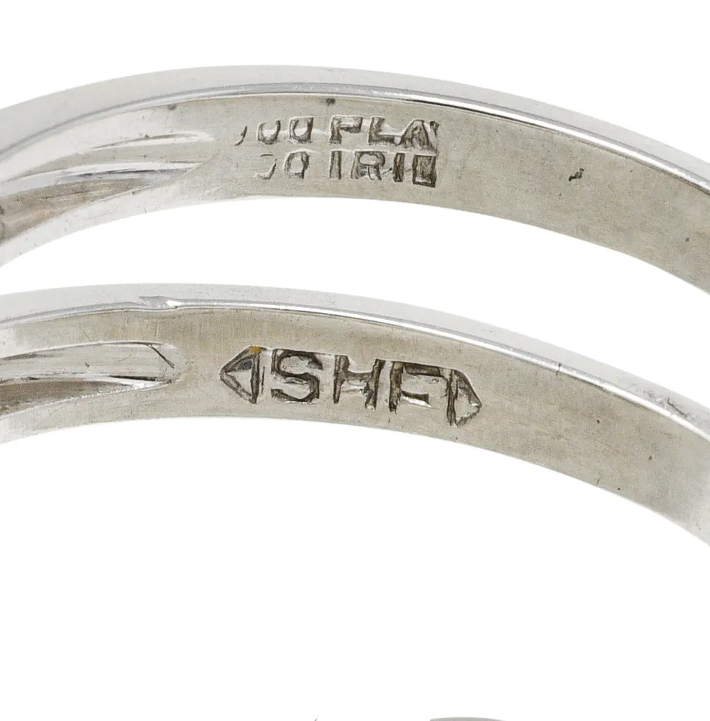 1930's Art Deco 0.50 CTW Diamond Platinum Vintage Woven Band Ring