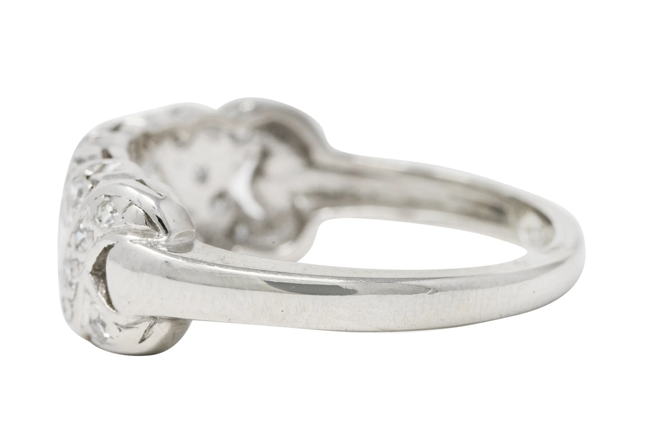 1930's Art Deco 0.50 CTW Diamond Platinum Vintage Woven Band Ring