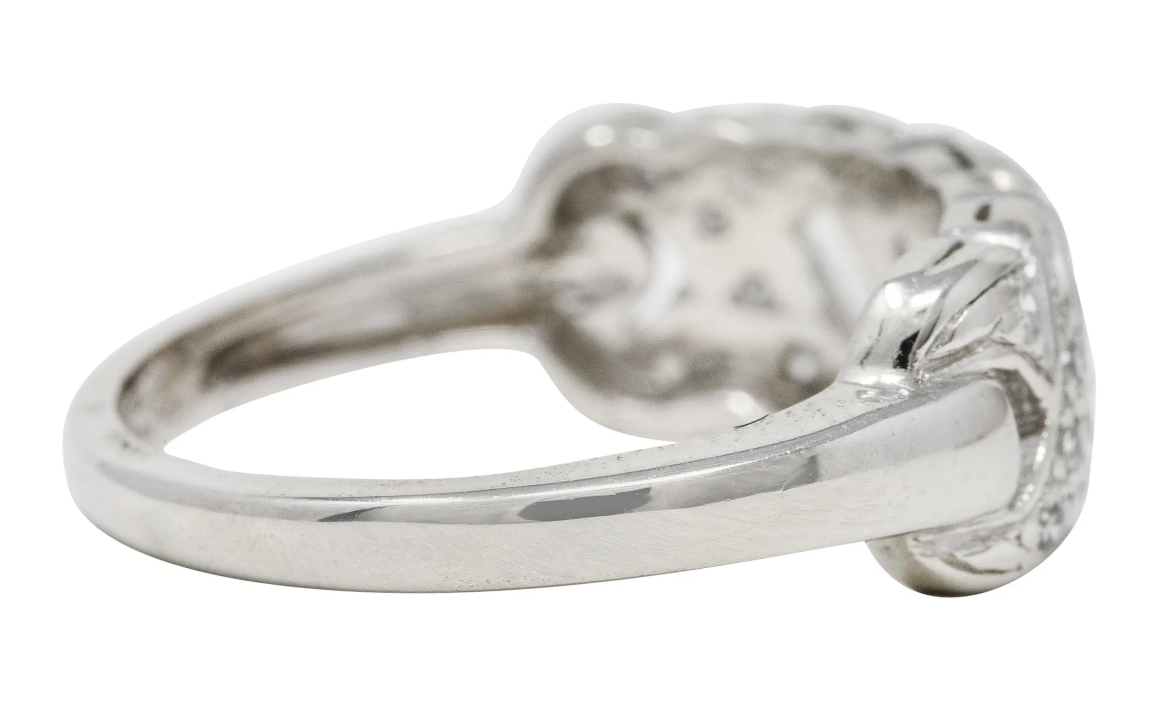 1930's Art Deco 0.50 CTW Diamond Platinum Vintage Woven Band Ring