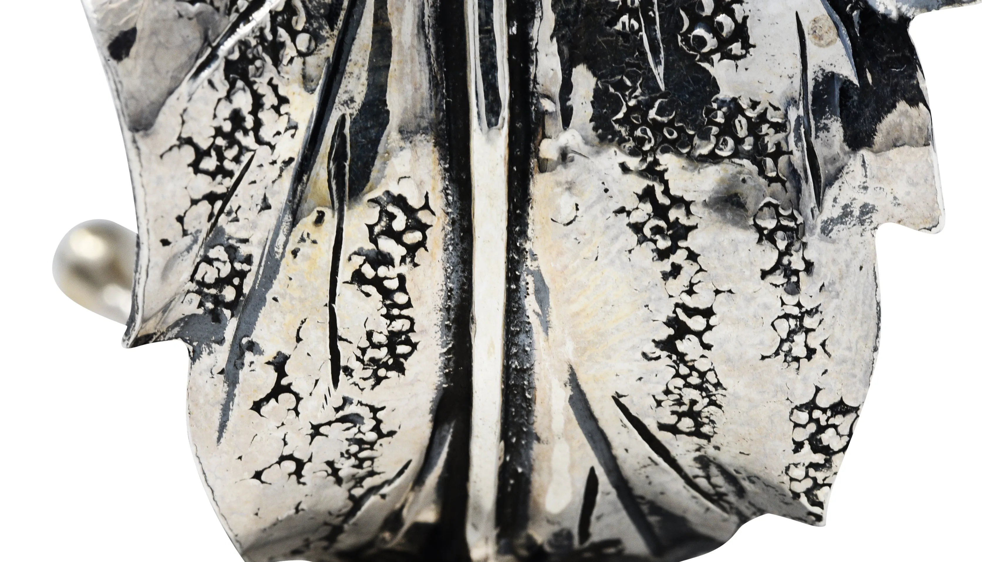 1970's Buccellati Sterling Silver Prestigi Leaf Cuff Bracelet