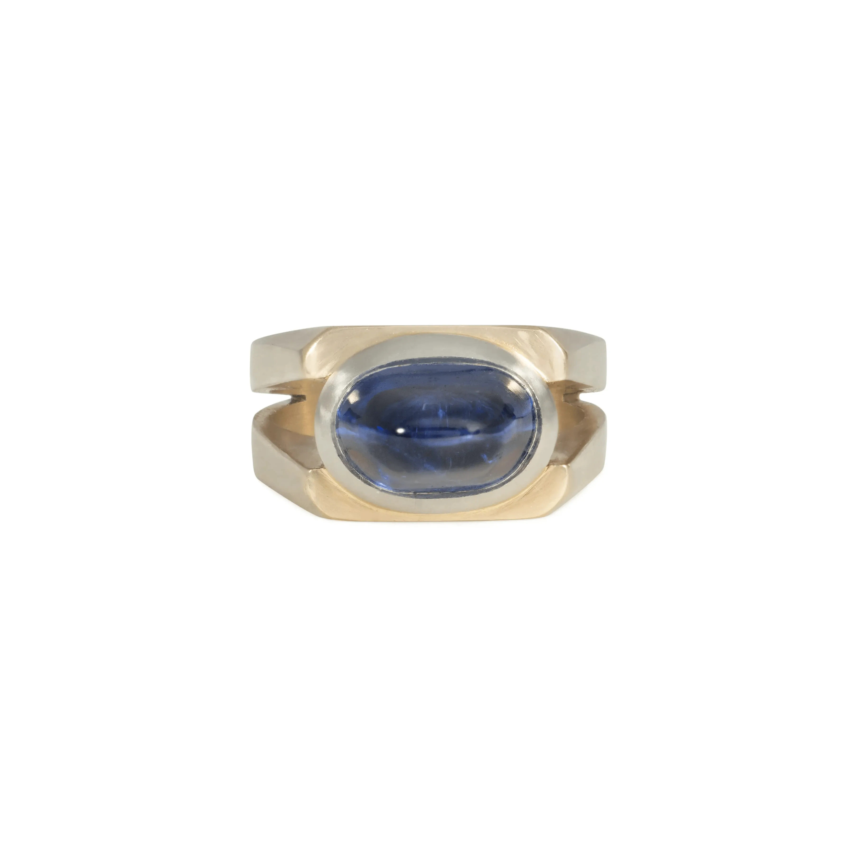 1980s 18KT White & Yellow Gold Sapphire Ring