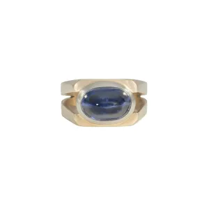 1980s 18KT White & Yellow Gold Sapphire Ring