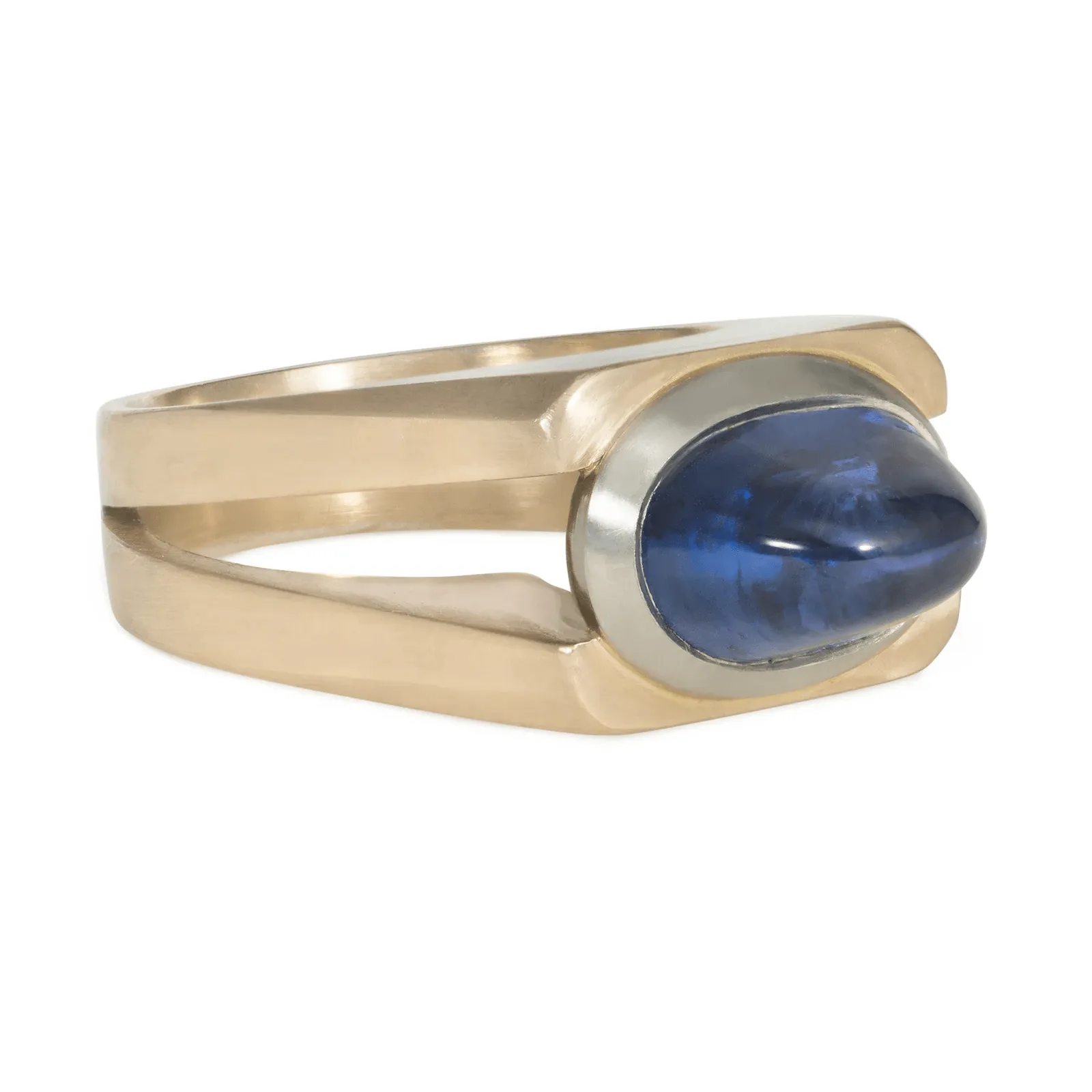1980s 18KT White & Yellow Gold Sapphire Ring