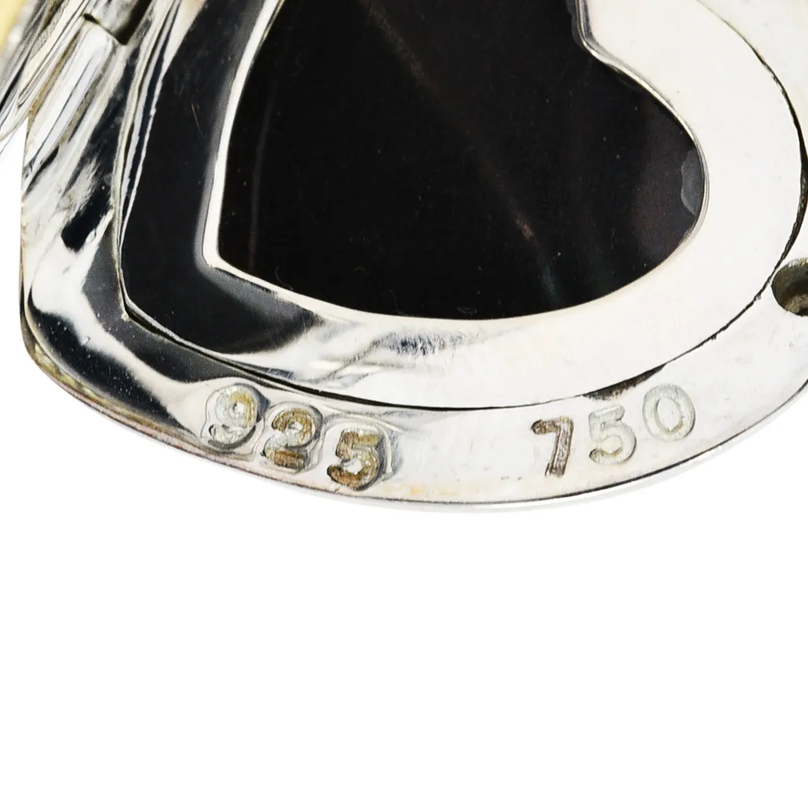 1990's David Yurman 18 Karat Gold Sterling Silver Classic Cable Heart Locket Enhancer Pendant