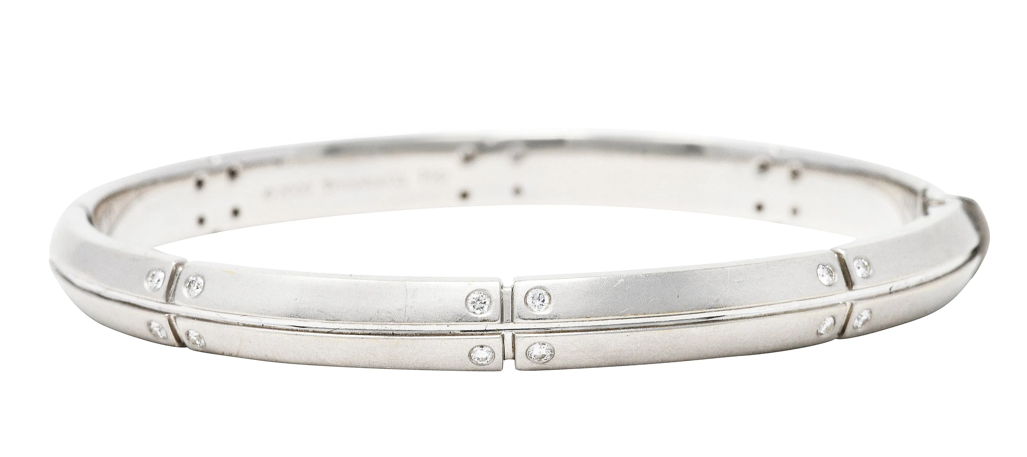 2000's Tiffany & Co. Diamond 18 Karat White Gold Streamerica Bangle Bracelet