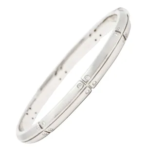 2000's Tiffany & Co. Diamond 18 Karat White Gold Streamerica Bangle Bracelet