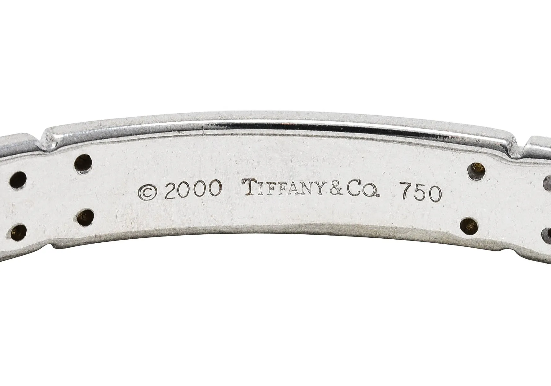 2000's Tiffany & Co. Diamond 18 Karat White Gold Streamerica Bangle Bracelet