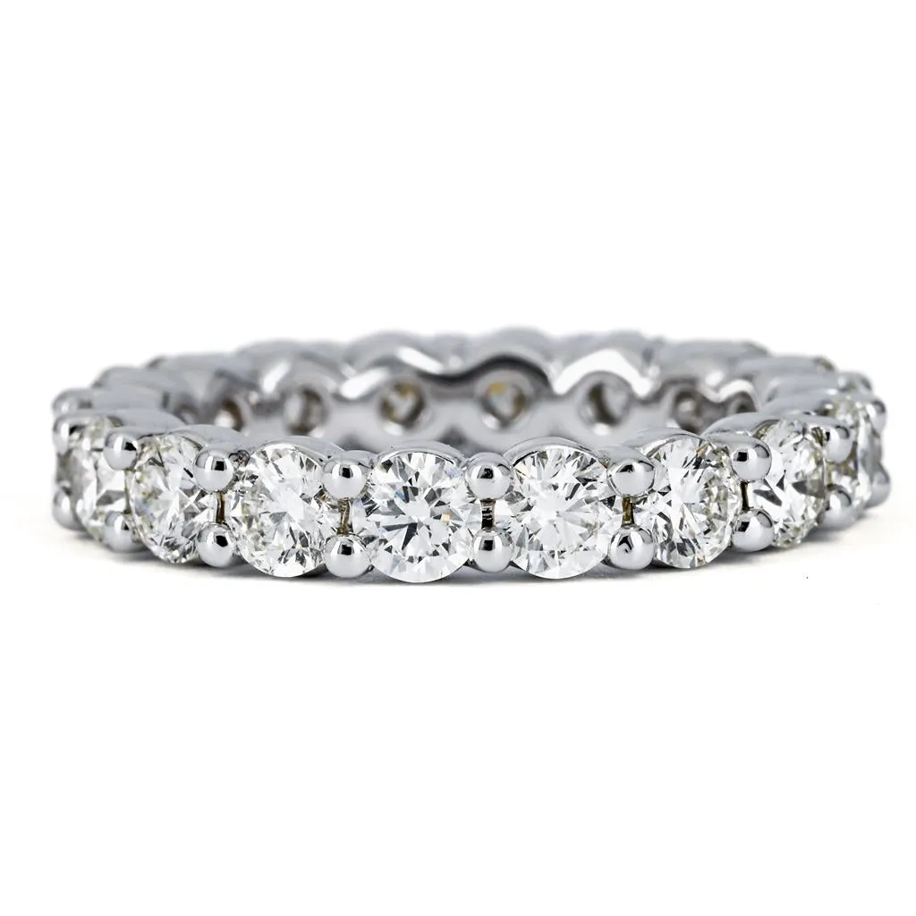 3.28CTW Round Diamond Eternity Band, Size 7 - 14K White Gold