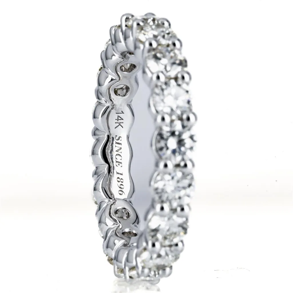 3.28CTW Round Diamond Eternity Band, Size 7 - 14K White Gold
