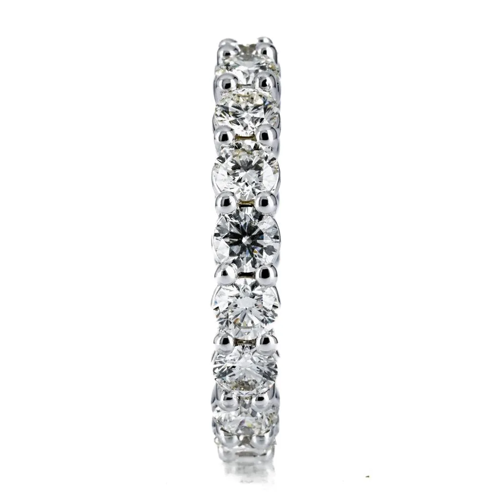 3.28CTW Round Diamond Eternity Band, Size 7 - 14K White Gold