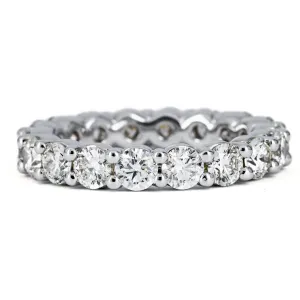 3.59CTW Full Eternity Diamond Band, Round, Size 7 - 14K White Gold
