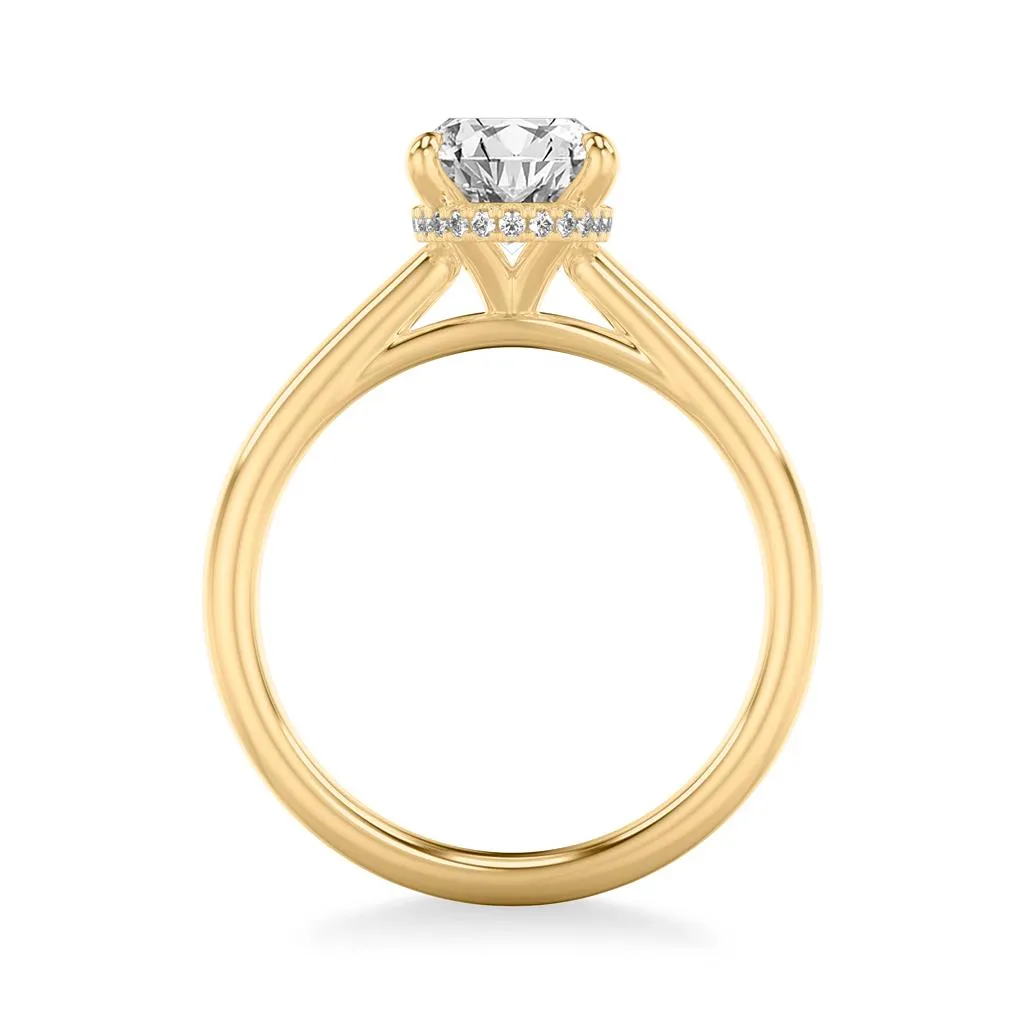 4 Prong Classic Solitaire Floating Hidden Halo Setting
