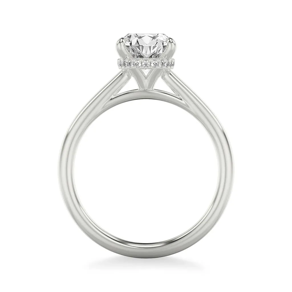 4 Prong Classic Solitaire Floating Hidden Halo Setting