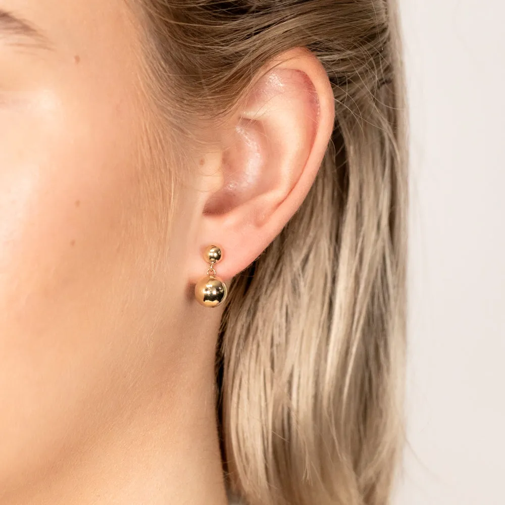 9ct Yellow Gold 5mm And 8mm Ball Drop Earrings