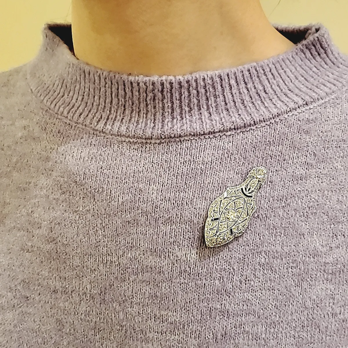 Antique Platinum Diamond & Sapphire Brooch/Pendant