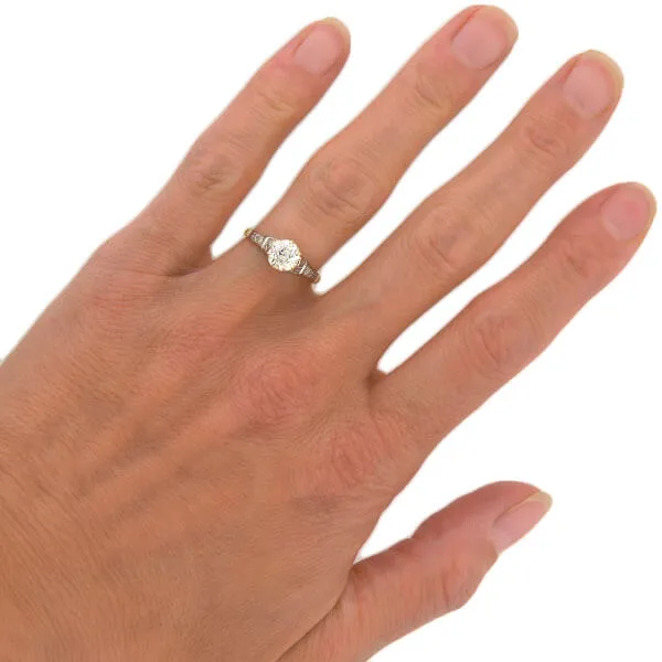 Art Deco 18kt Mixed Metals Diamond Engagement Ring 1.26ct