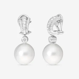 Assael 18K White Gold Diamond & South Sea Cultured Pearl Drop Earrings E7296