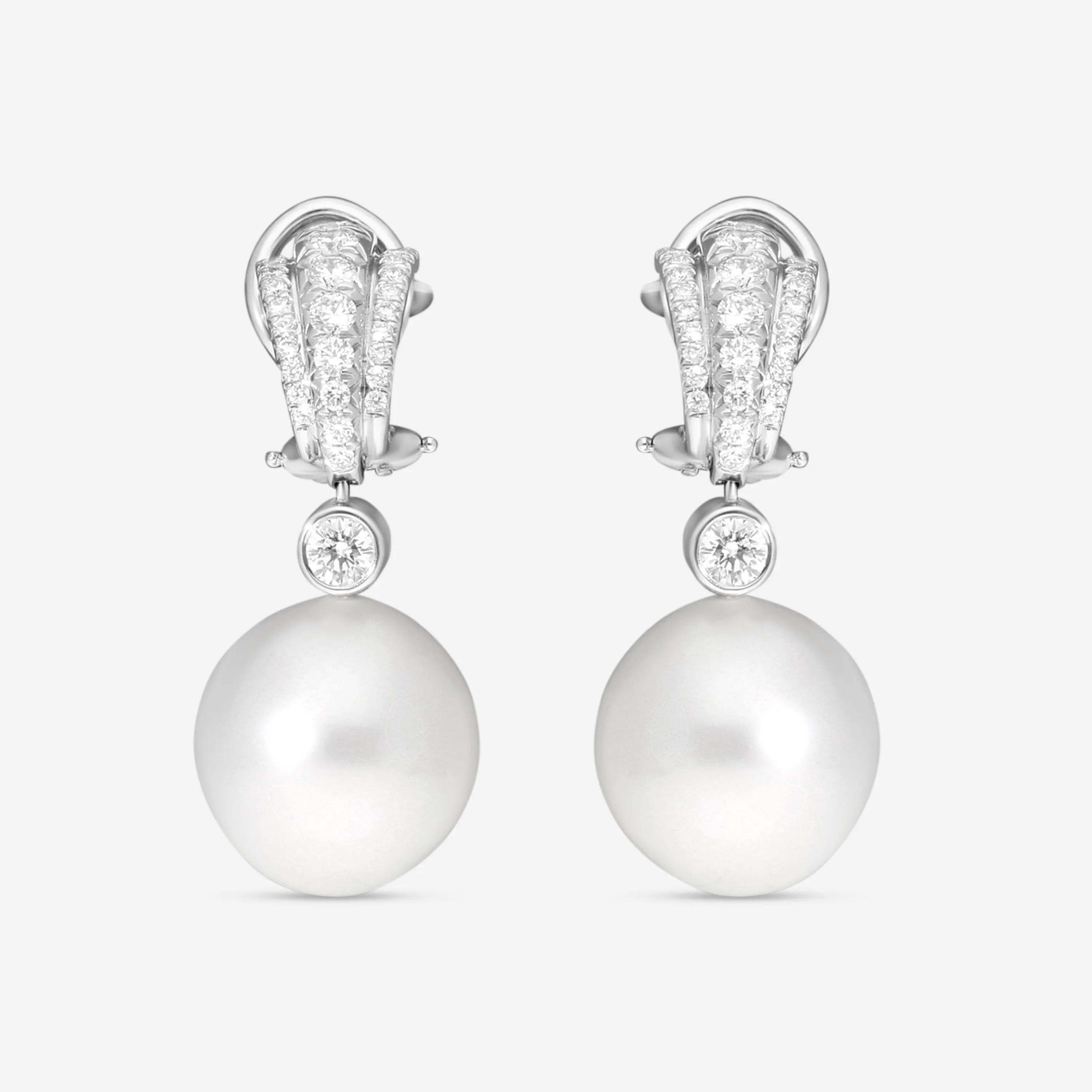 Assael 18K White Gold Diamond & South Sea Cultured Pearl Drop Earrings E7296