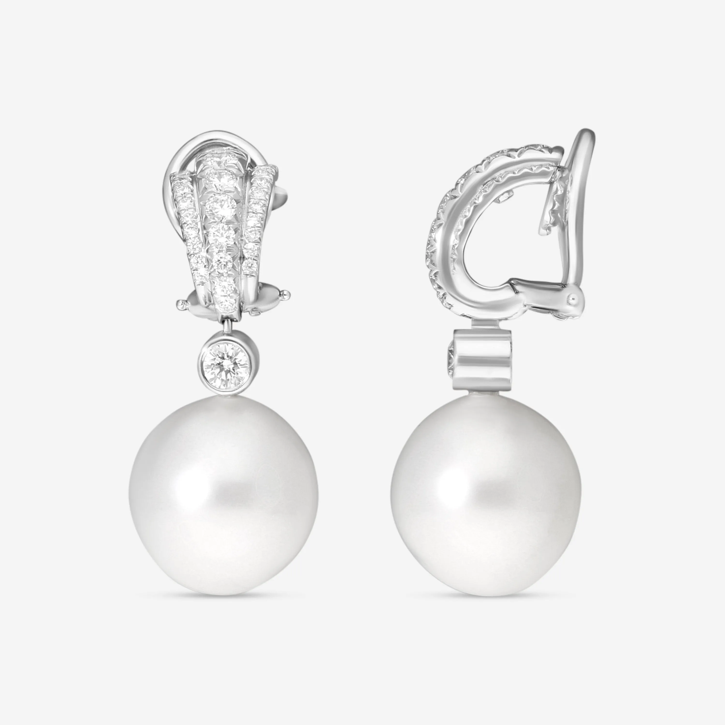 Assael 18K White Gold Diamond & South Sea Cultured Pearl Drop Earrings E7296