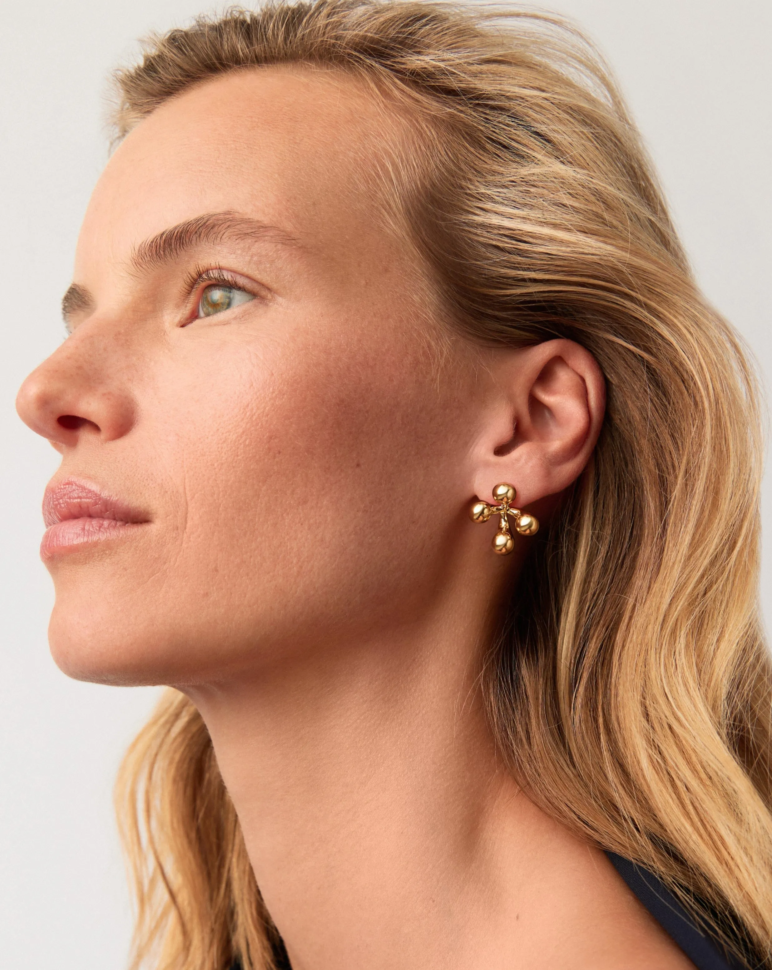 Atom Oversized Stud Earrings | 18k Gold Plated