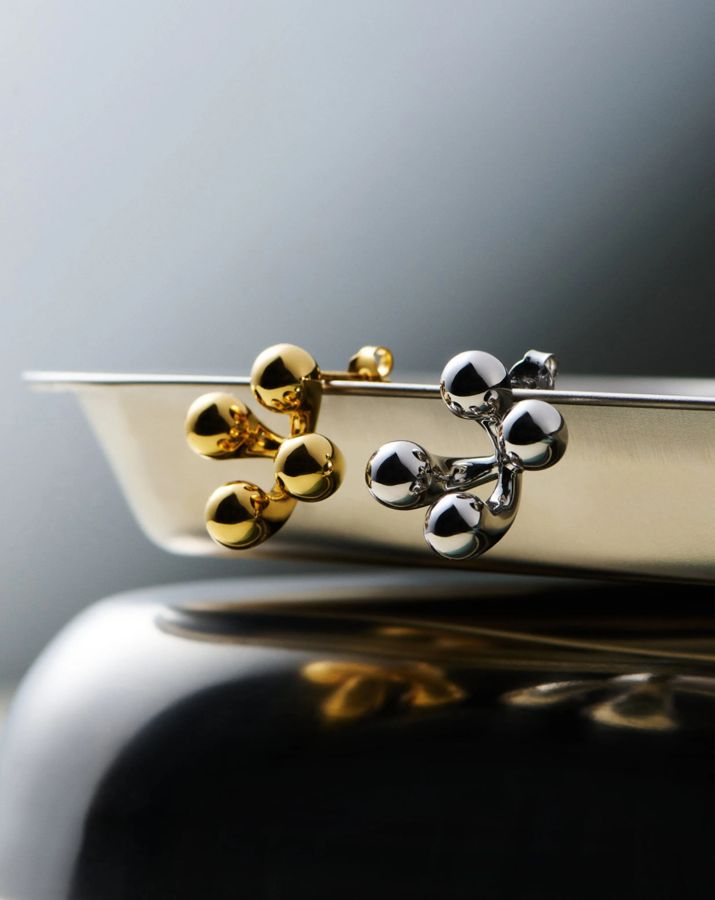 Atom Oversized Stud Earrings | 18k Gold Plated