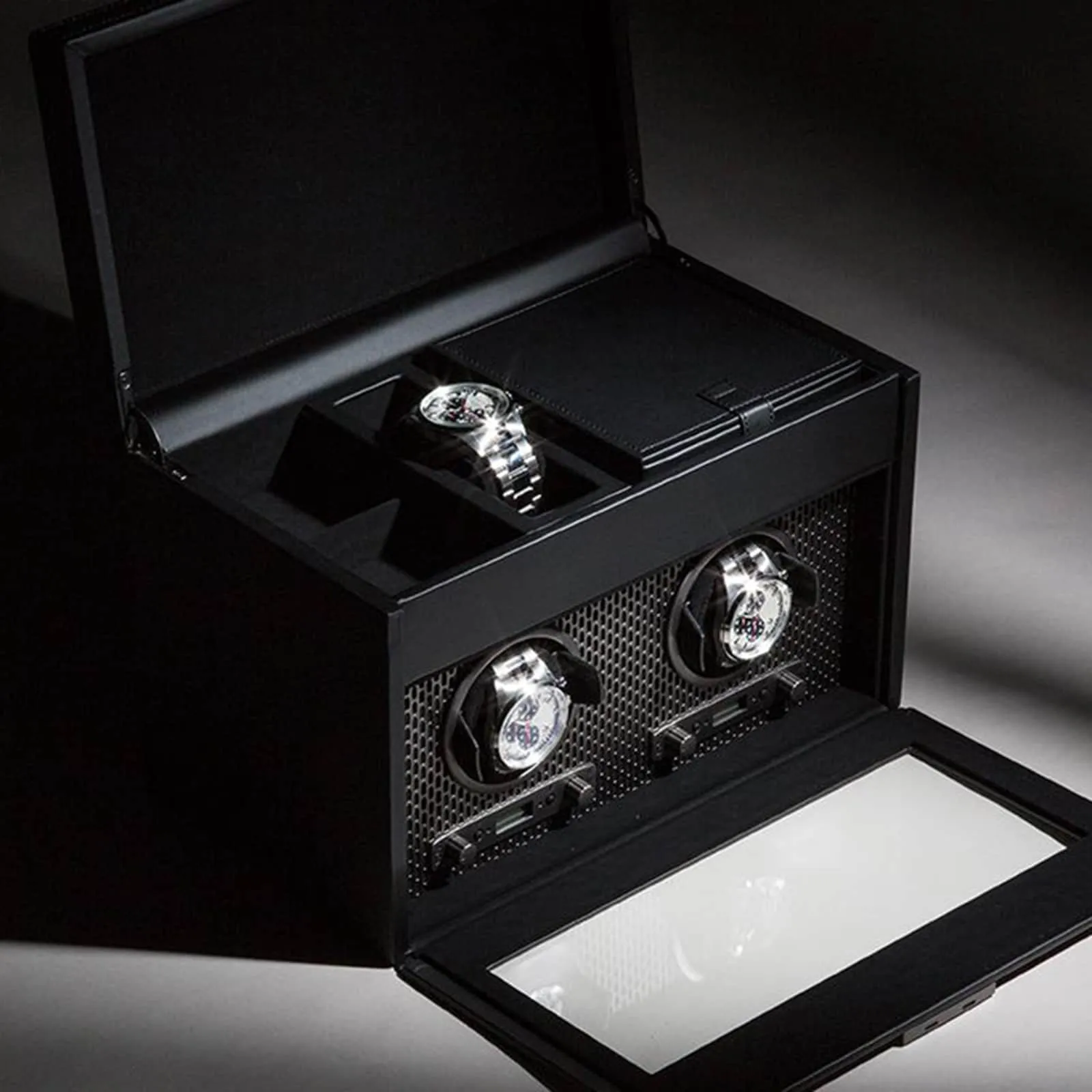 Axis Double Watch Winder With Storage