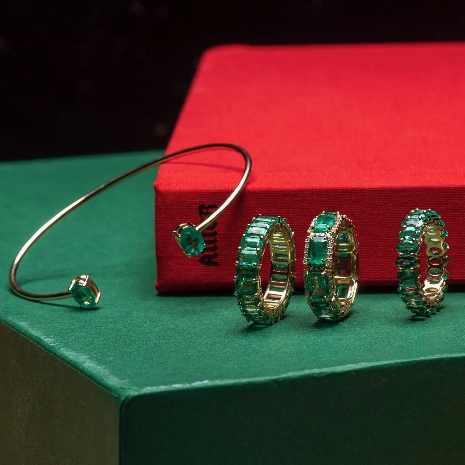 Bangle Bracelet with Emeralds - 1.60ct TW