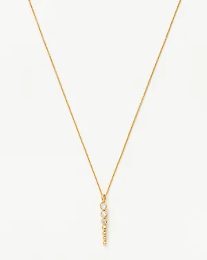 Beaded Stone Drop Pendant Necklace