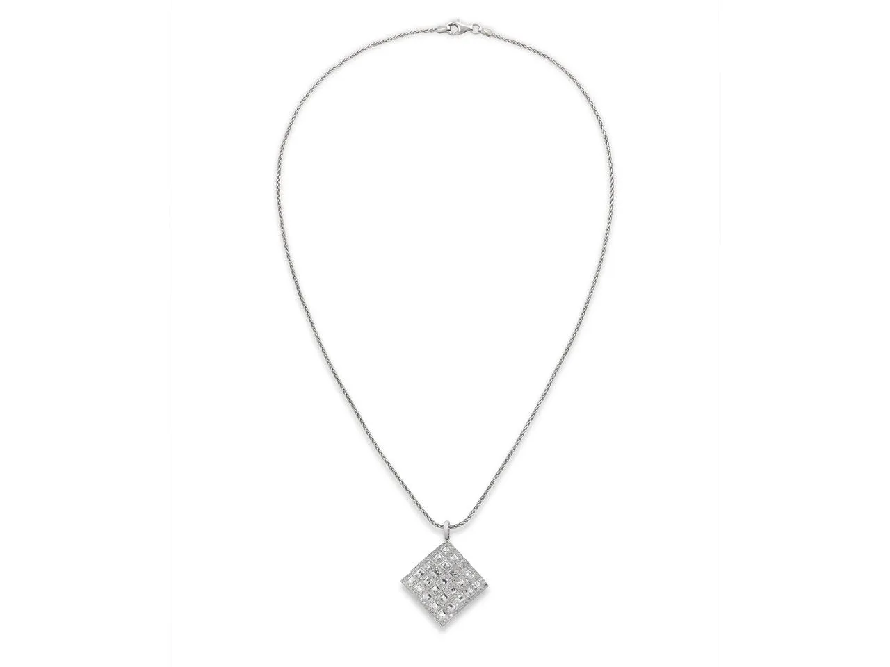 Bez Ambar Blaze-cut Diamond Pendant in 18K White Gold