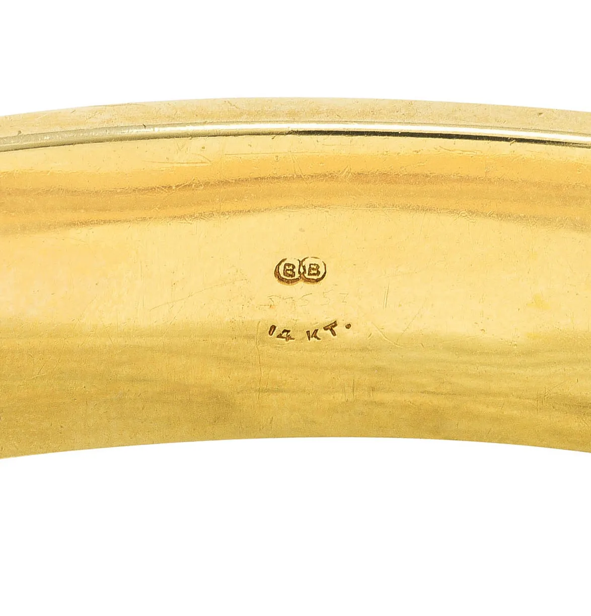 Binder Bros. Retro 14 Karat Yellow Gold Floral Bangle Bracelet