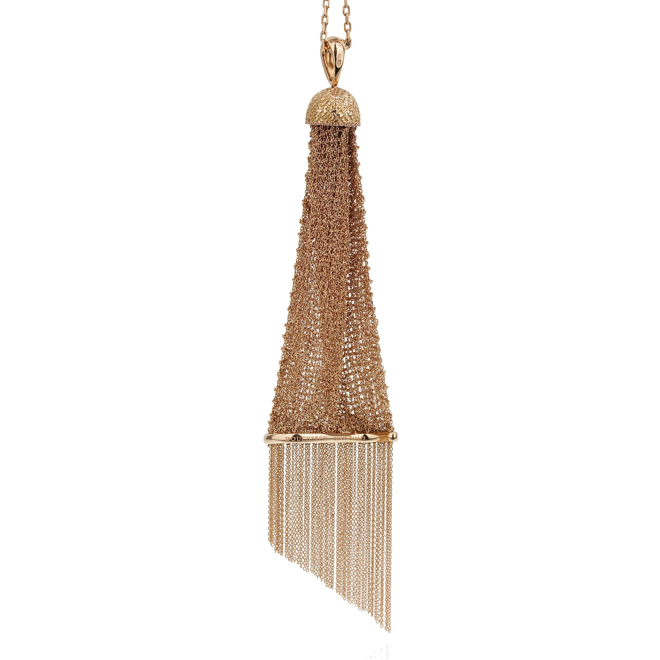 Boucheron Delilah 18k Rose Gold Pendant Drop Necklace