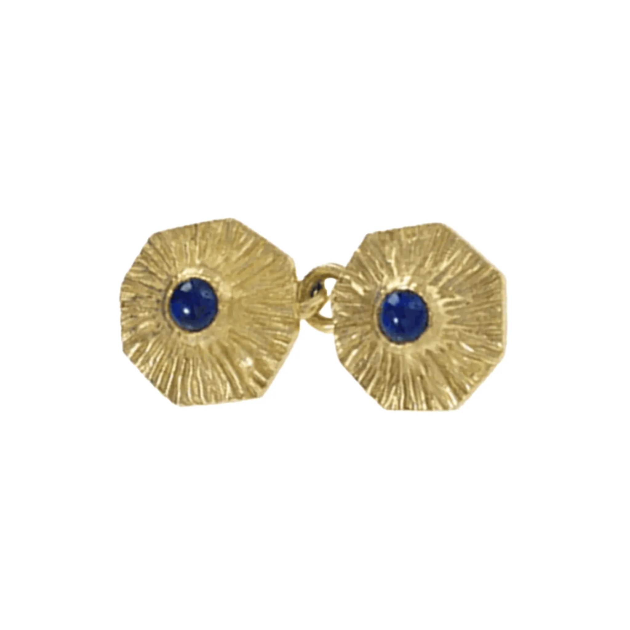 Boucheron Paris 1960s 18KT Yellow Gold Sapphire Cufflinks