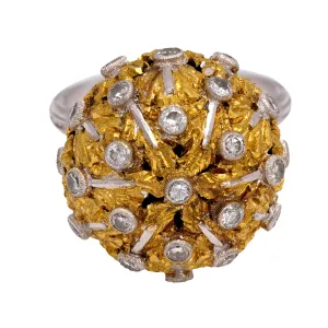 Buccellati diamond 18k yellow and white gold ring