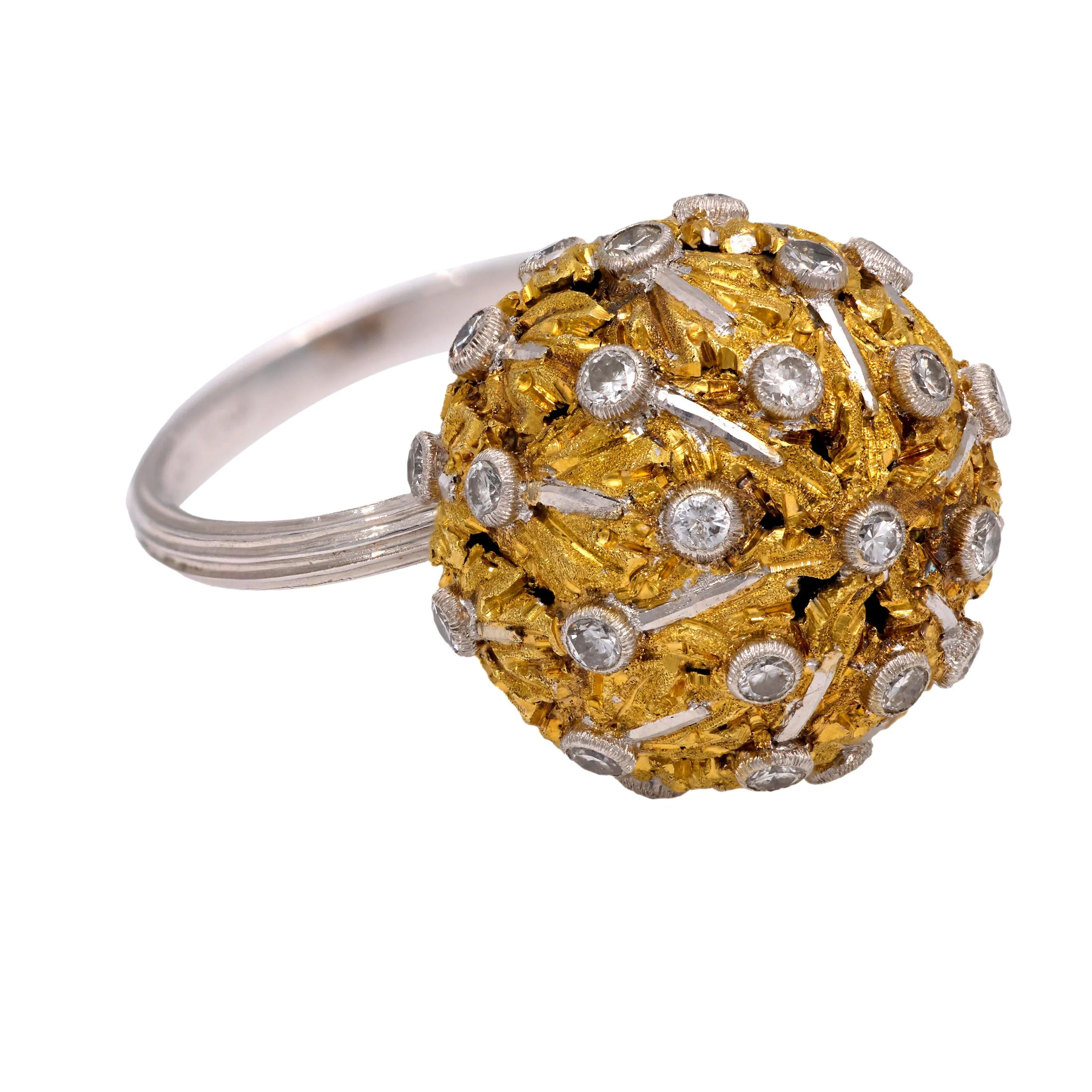 Buccellati diamond 18k yellow and white gold ring