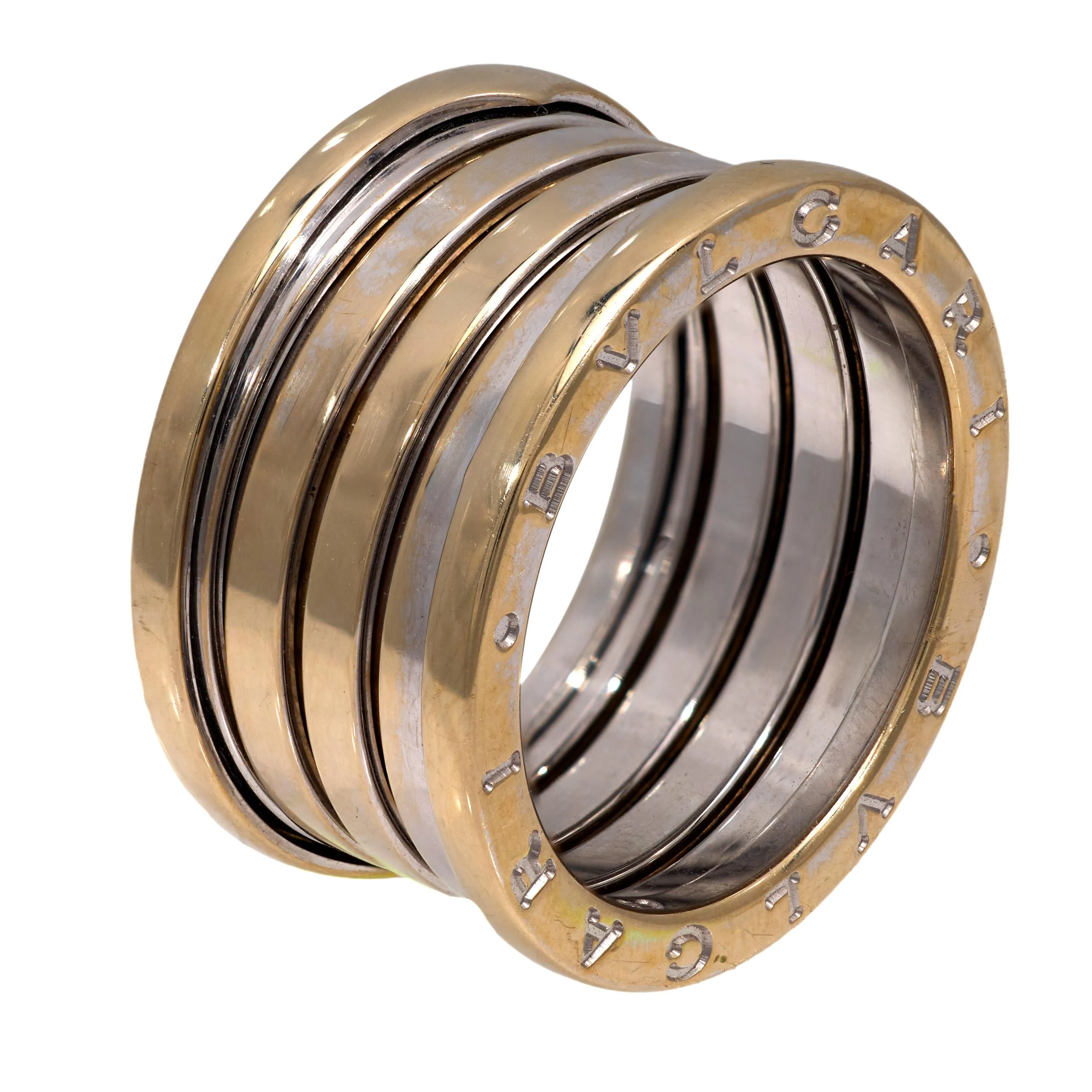 Bvlgari 18k white gold 5 band B0 ring