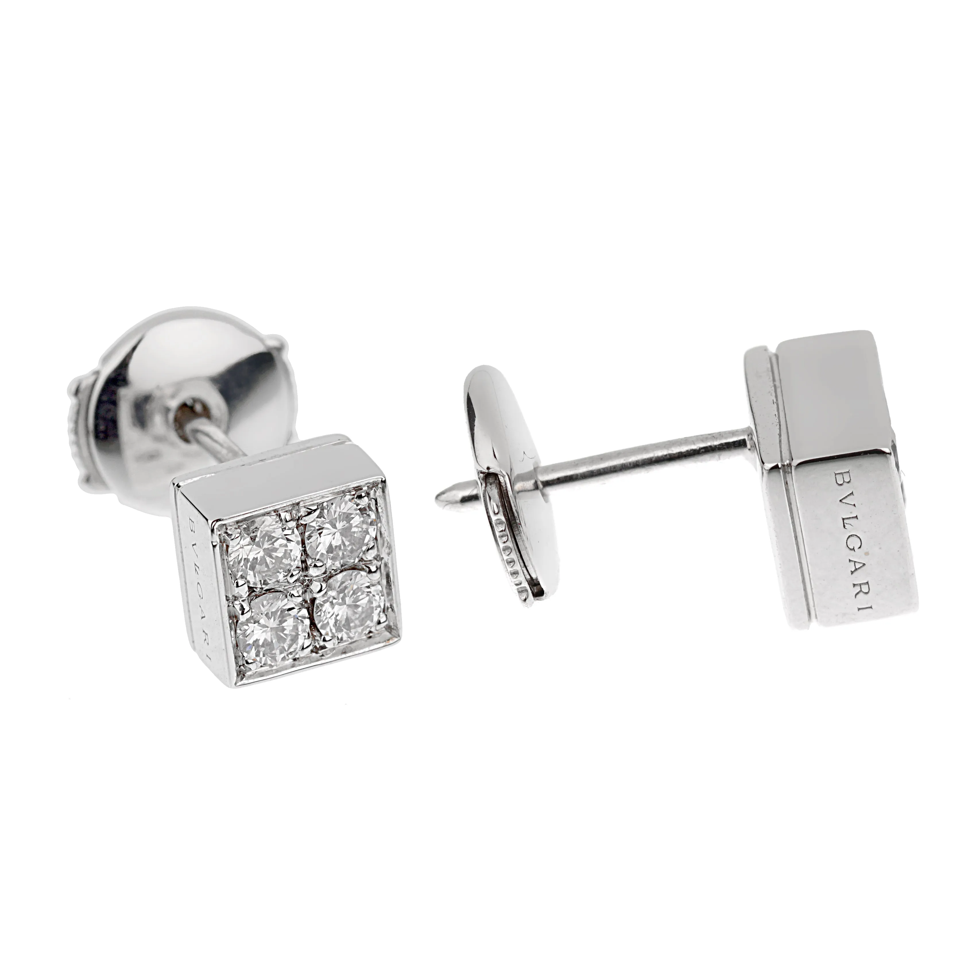 Bvlgari Lucea Diamond White Gold Stud Earrings