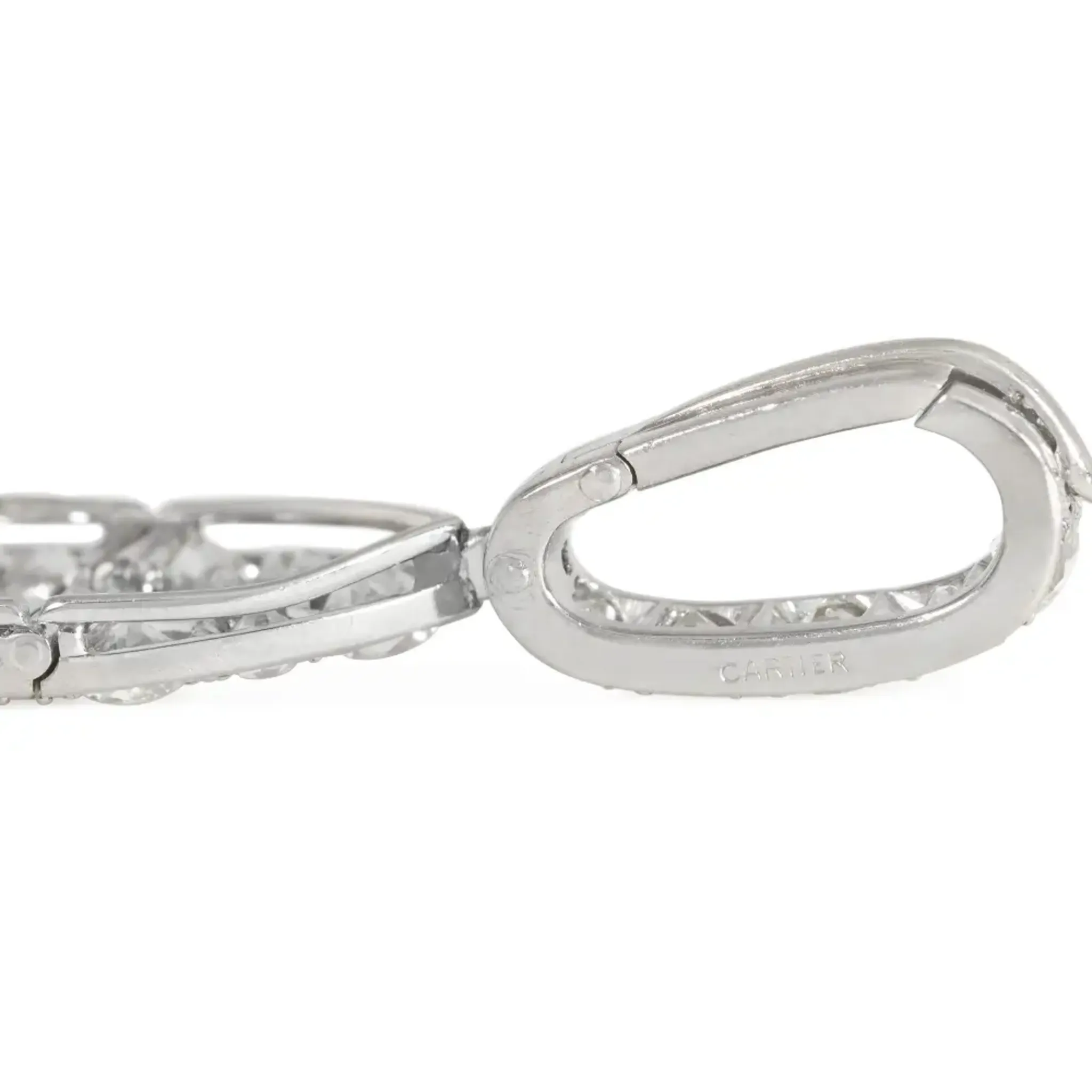 Cartier France Art Deco Platinum Diamond & Natural Pearl Pendant